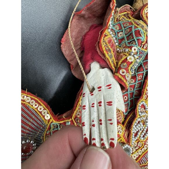 Vintage Thailand Asian Marionette Wooden Puppet Hand Painted 14” Ornate Nice! - Picture 4 of 9